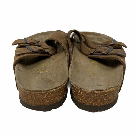 Birkenstock Arizona Slide Sandals Brown Leather 5 - Picture 2 of 7